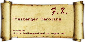 Freiberger Karolina névjegykártya
